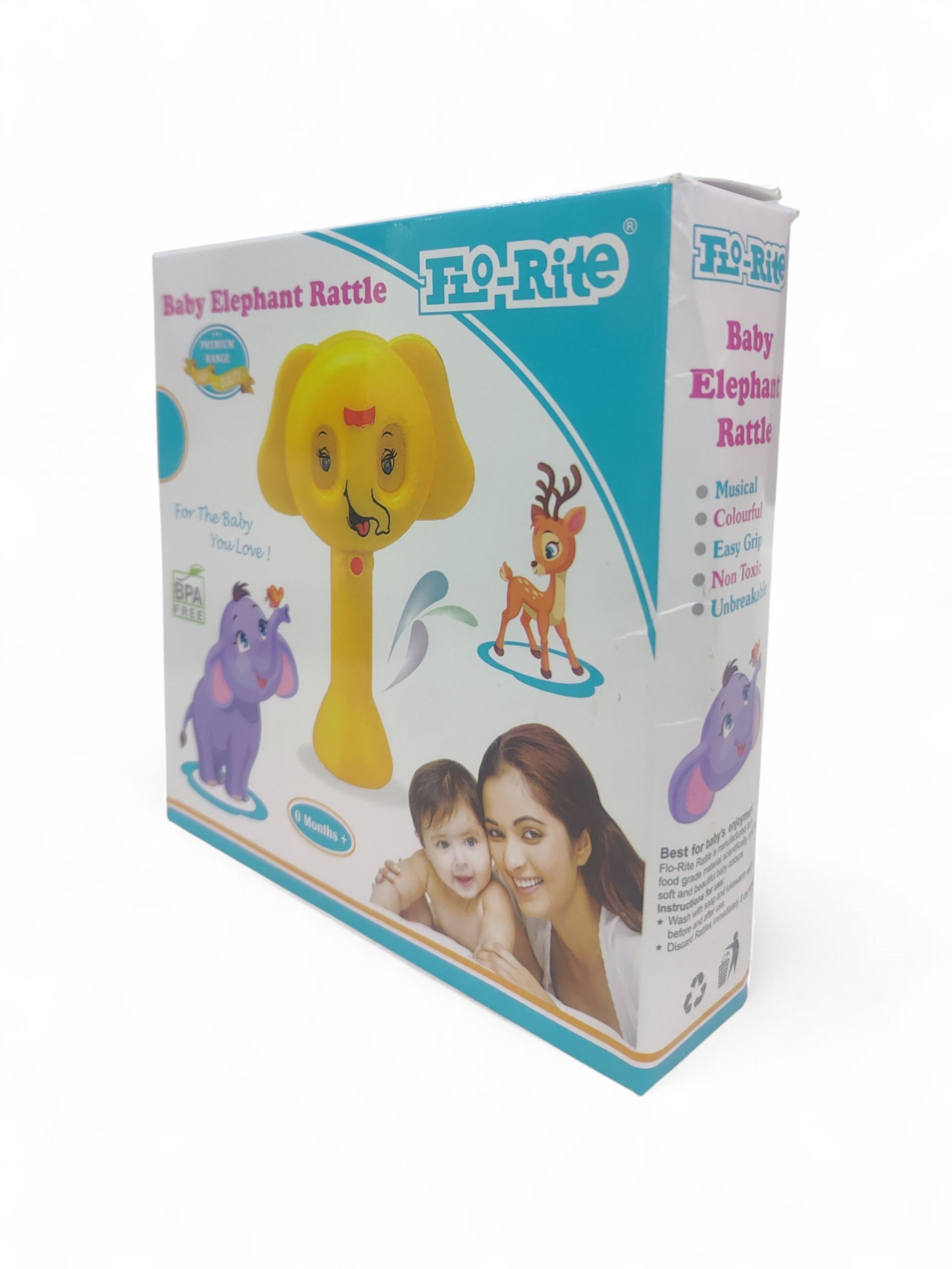 FLO RITE ELEPHANT RATTLE BLUE FLO RITE ELEPHANT RATTLE BLUE